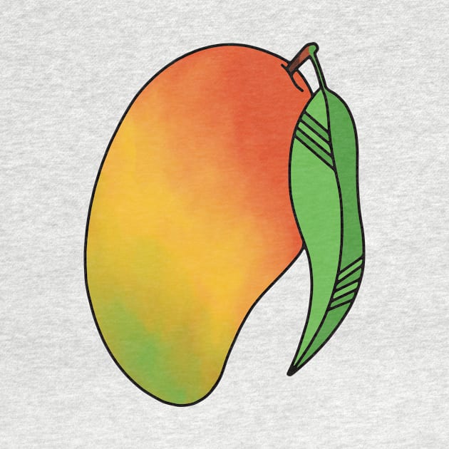 Mango Fruit Watercolor by murialbezanson